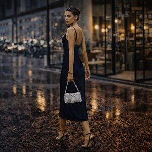 GUESS NWT Twiller Mini Top Zip Shoulder Bag in Silver Metallic